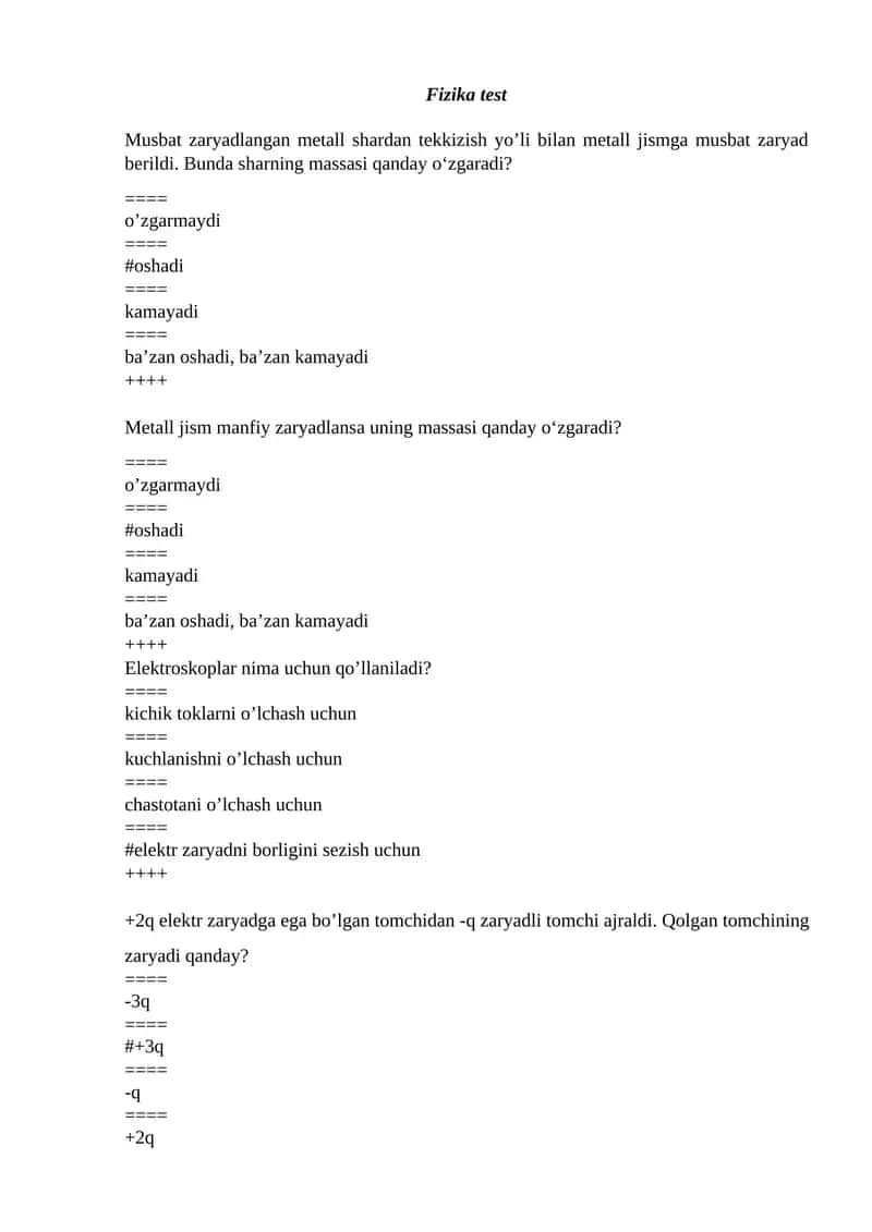 Fizika test 1