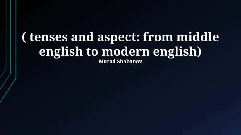 The Great Vowel Shift and its Impact 1