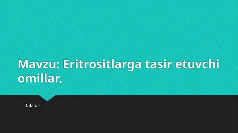 Eritrositlar gatasiretuvchi omillar 1