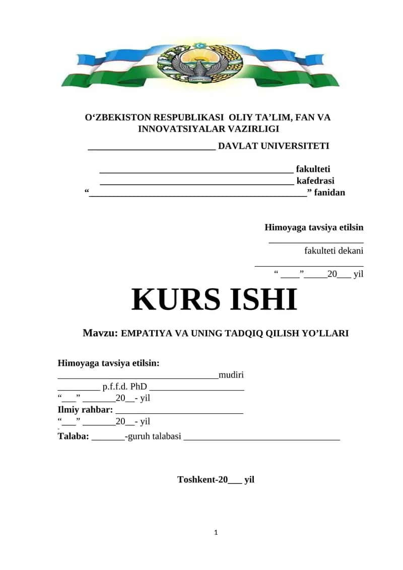 EMPATIYA VA UNING TADQIQ QILISH YO’LLARI 1