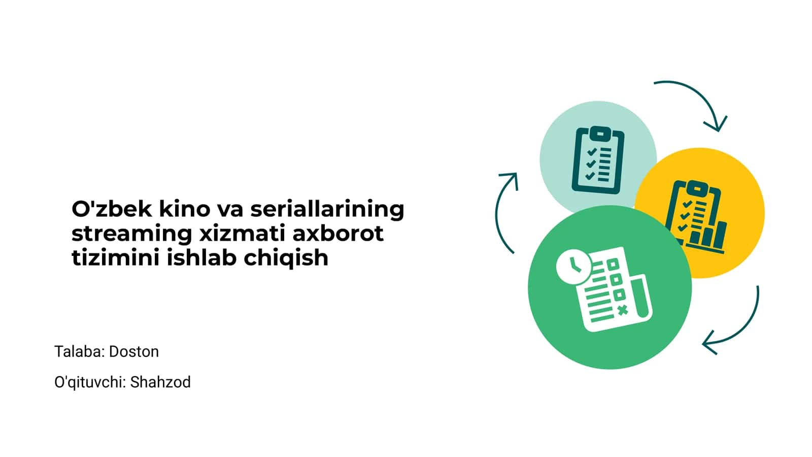 O'zbek kino va seriallarining streaming xizmati axborot tizimini ishlab chiqish 1