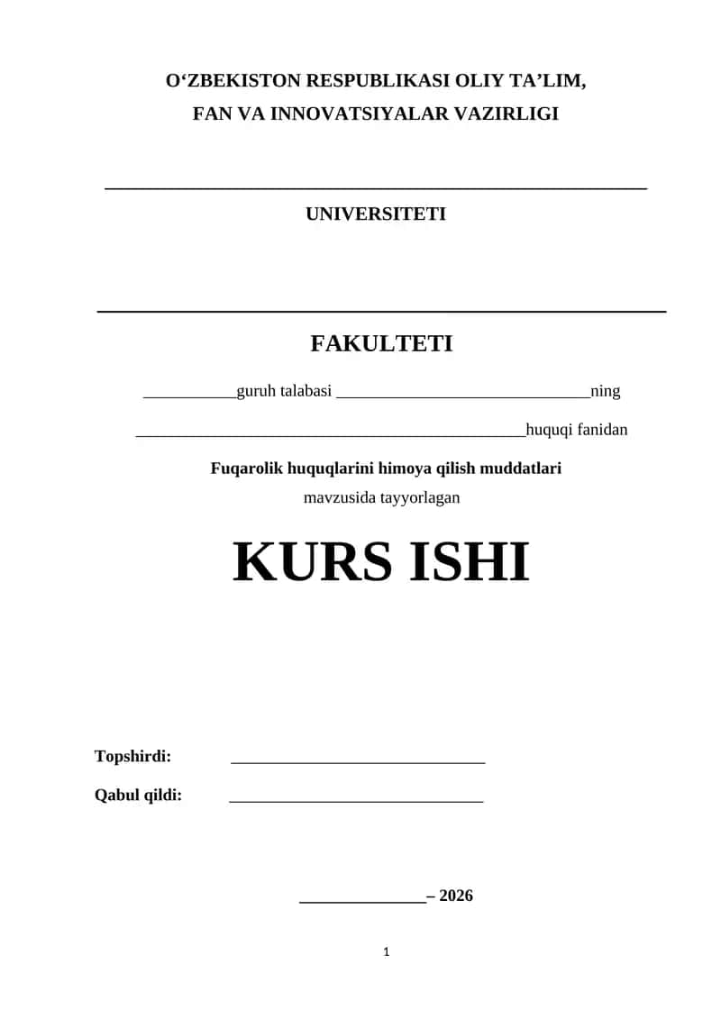 Fuqarolik huquqlarini himoya qilish muddatlari 1