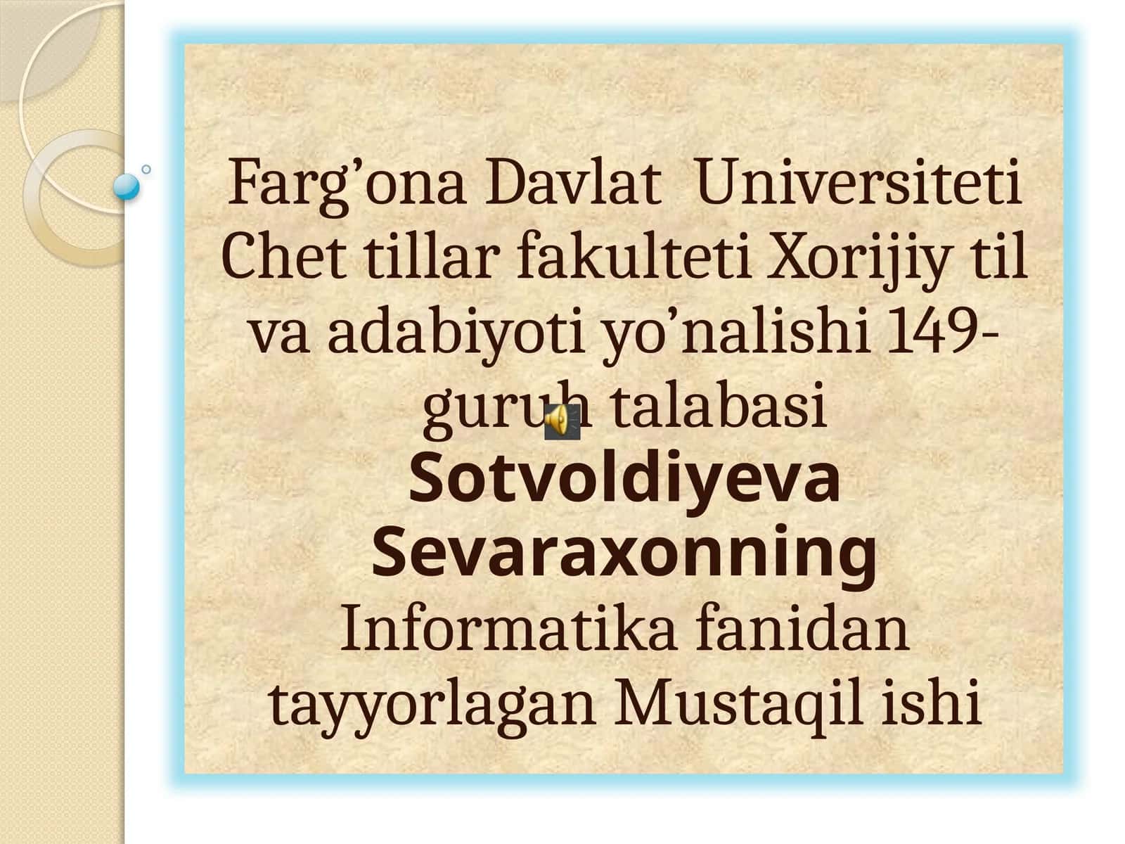 Chettillar fakulteti Xorijiy til va adabiyoti yo’nalishi 1