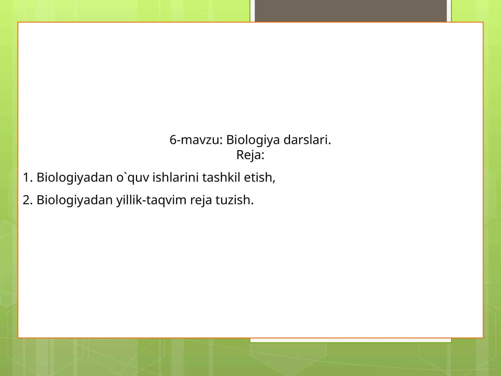 Biologiya darslari 1
