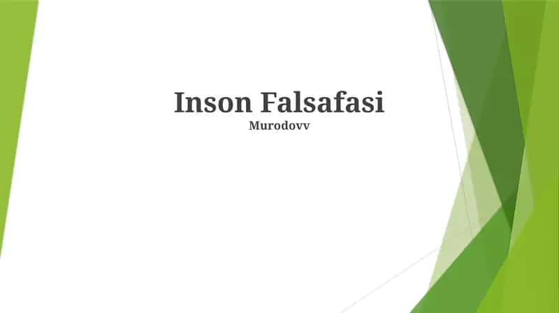 Inson Falsafasi 1