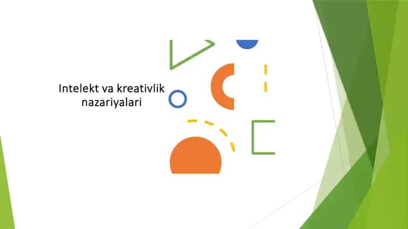 Intellekt va kreativlik nazaariyalari 1