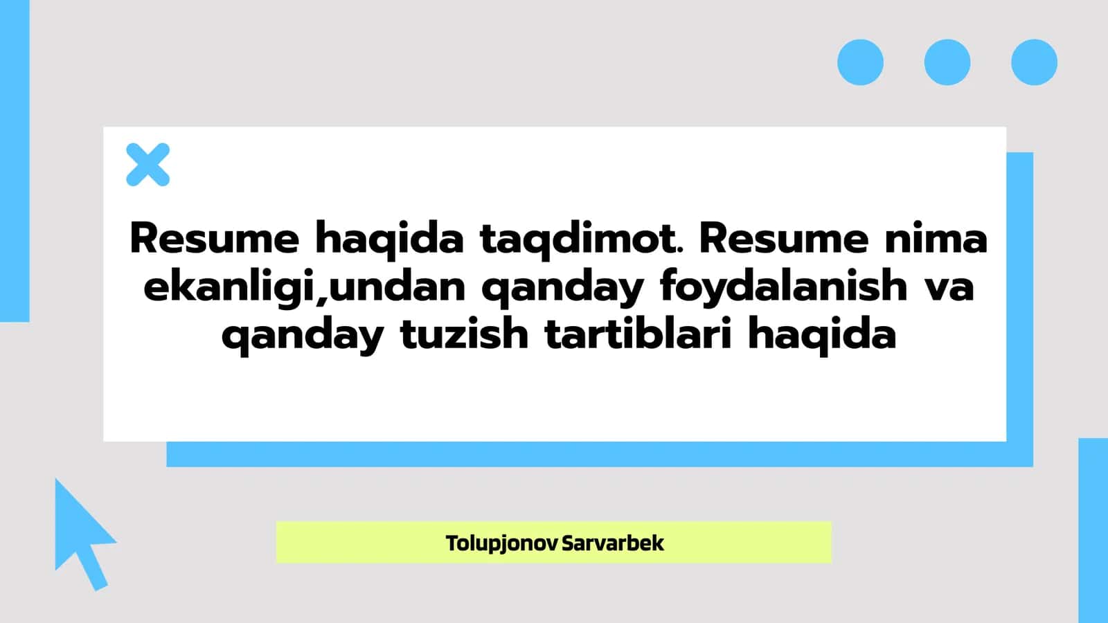 Resume Haqida Taqdimot 1