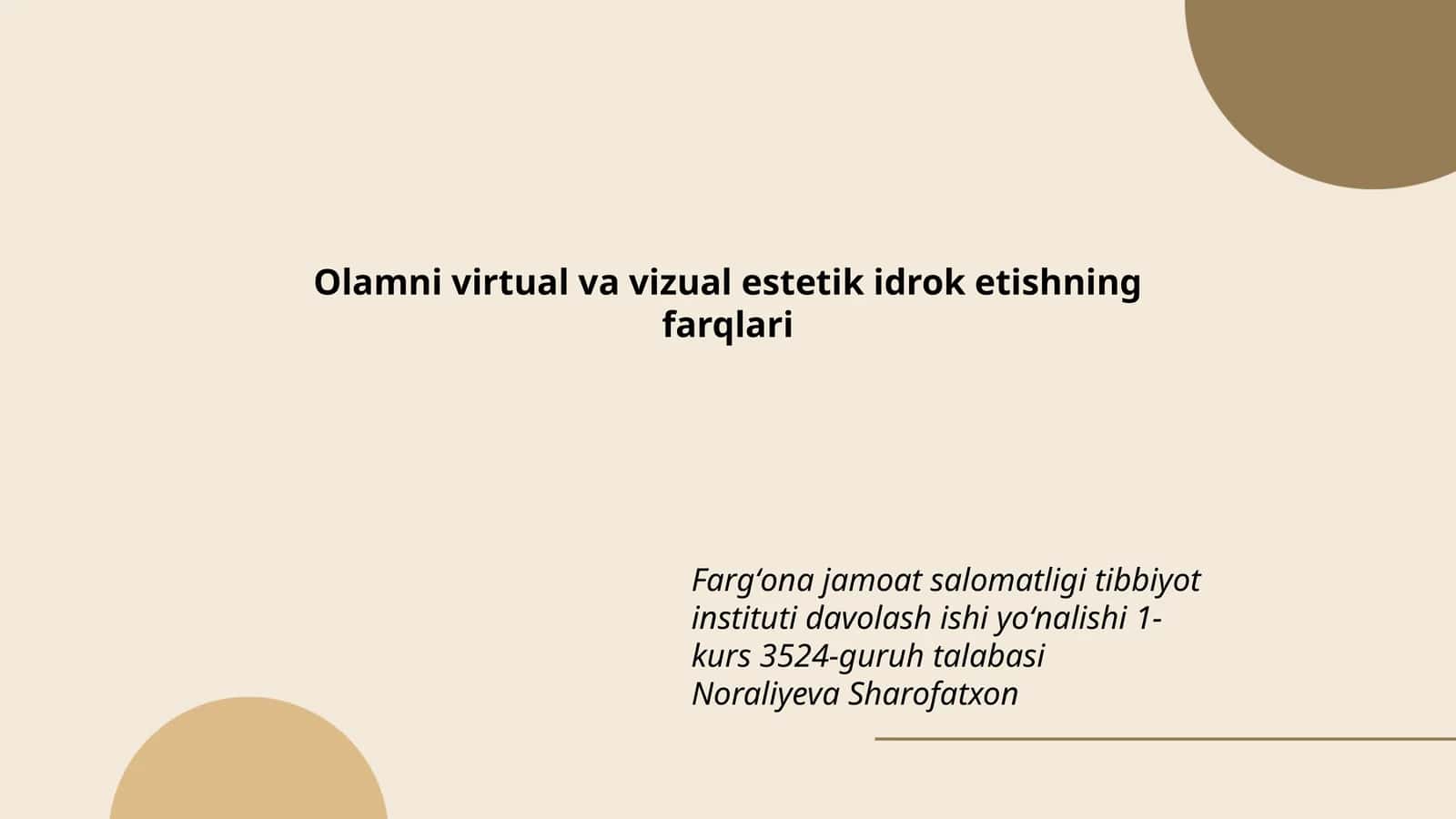 Olamni virtual va vizual estetik idrok etishning farqlari 1
