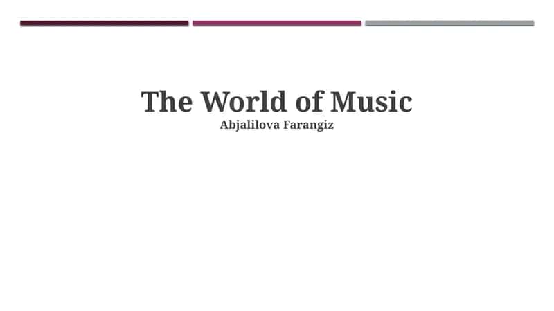 The World of Music 1
