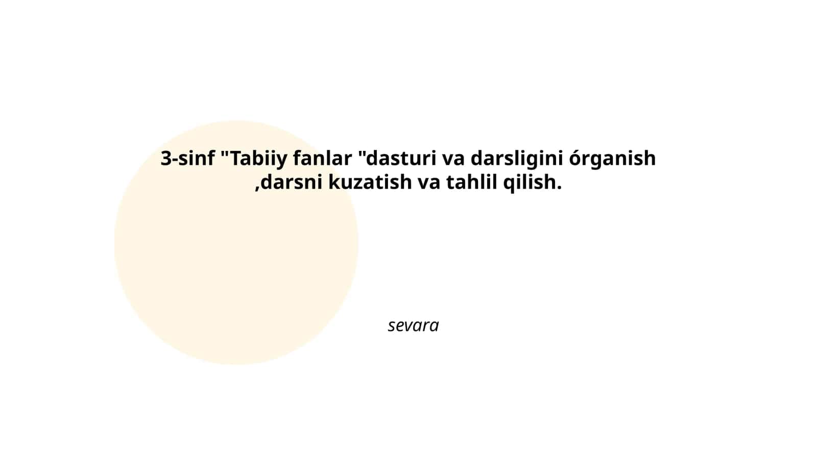 3-sinf "Tabiiy fanlar "dasturi va darsligi 1