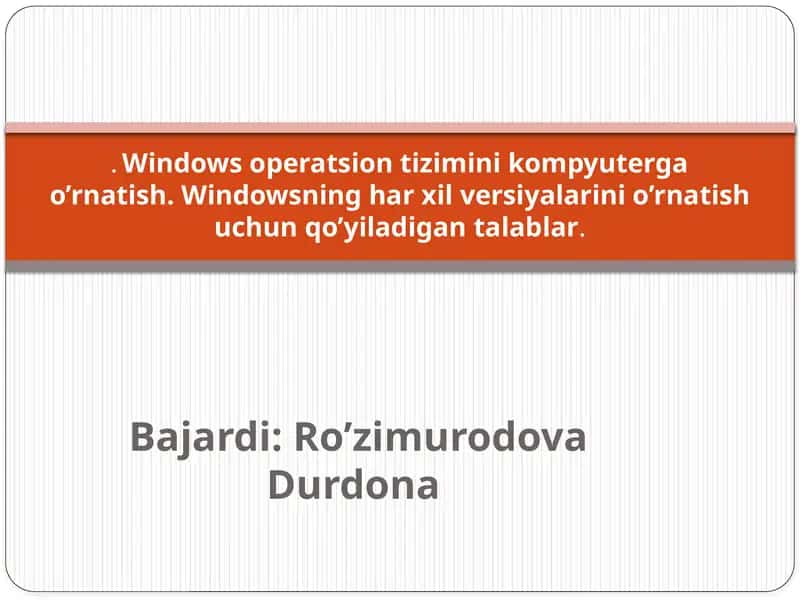 WINDOWS operatsion tizimi 1