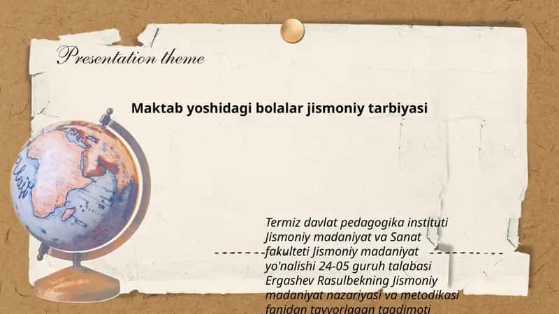 Jismoniy madaniyat va san'at fanidan ta'lim 1