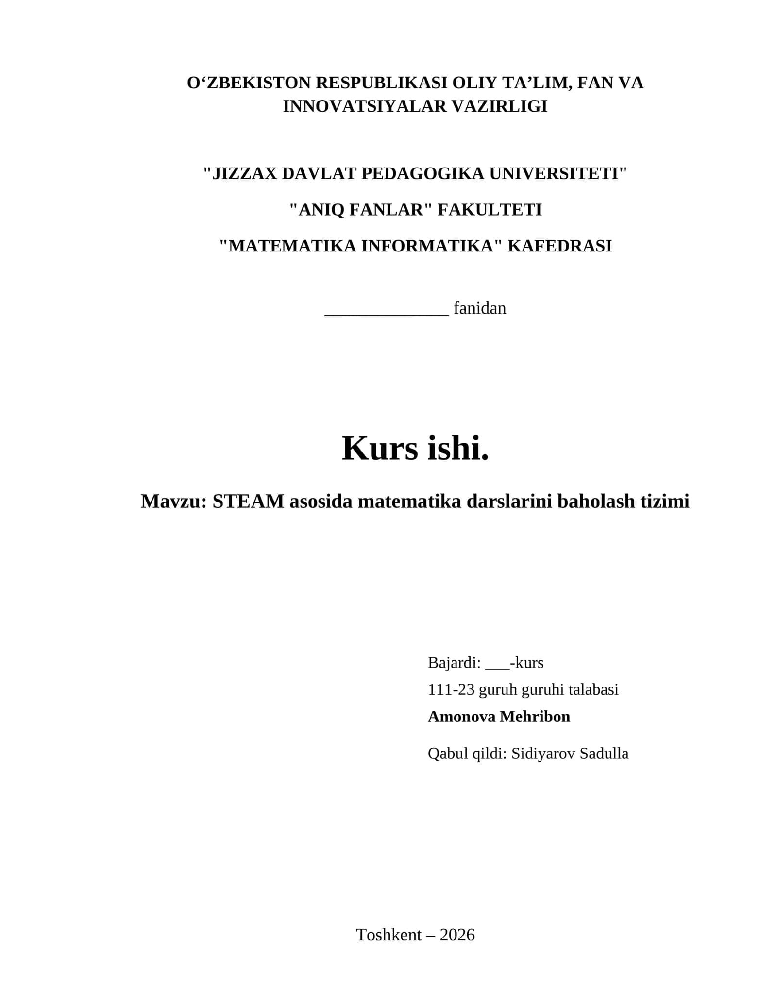 STEAM asosida matematika darslarini baholash tizimi 1
