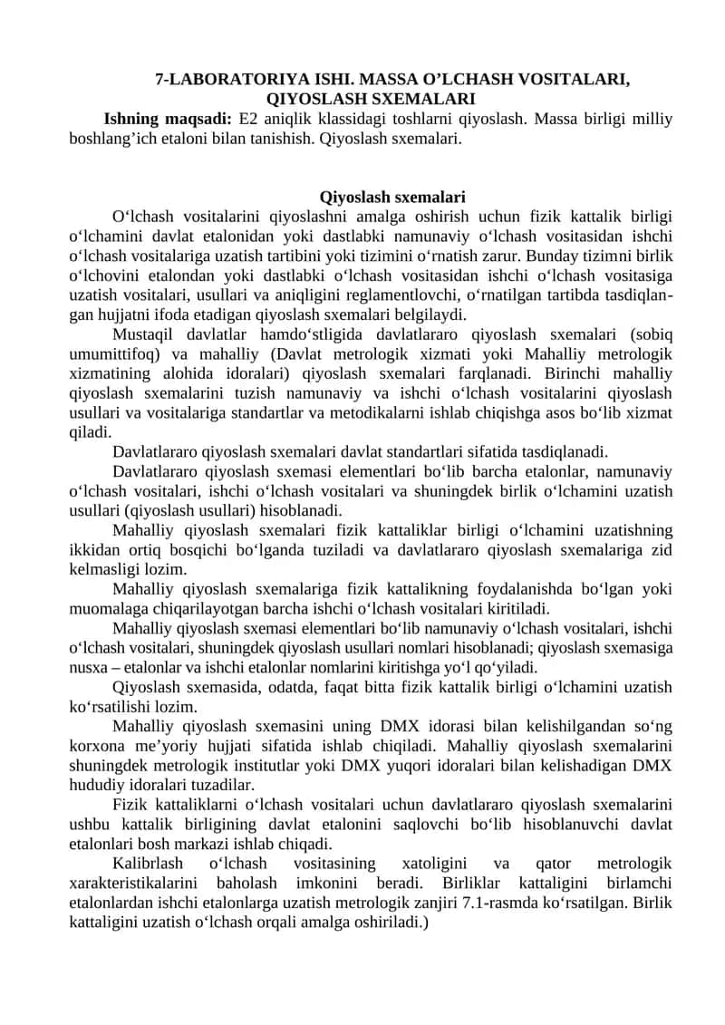 Qiyoslash sxemalari 1