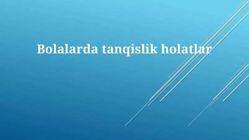 Bolalarda tanqislik holatlari 1