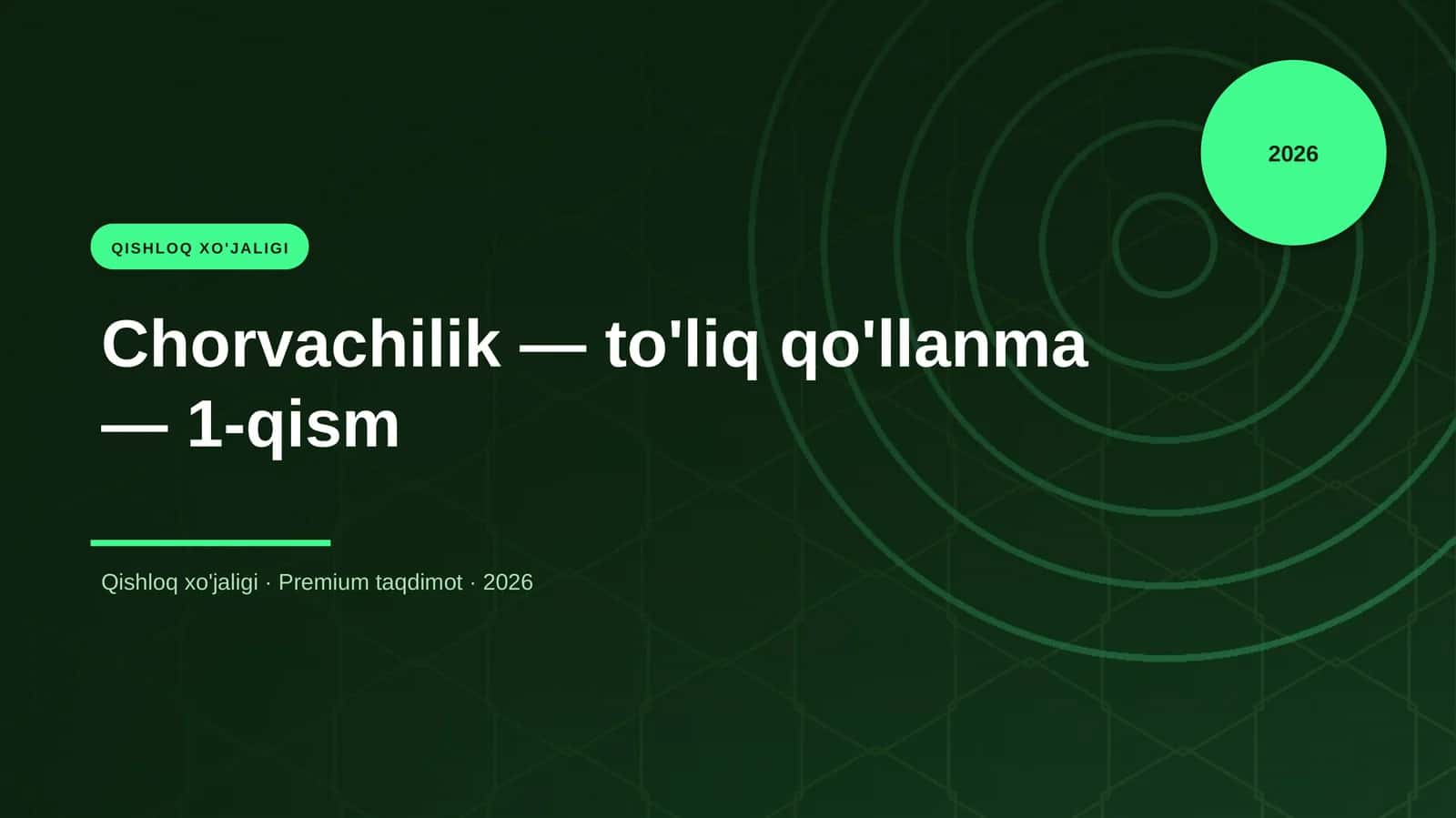 Chorvachilik — to'liq qo'llanma — 1-qism 1