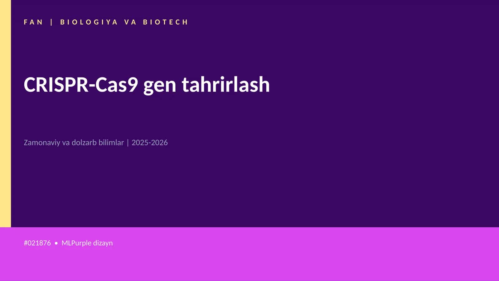 CRISPR-Cas9 gen tahrirlash 1