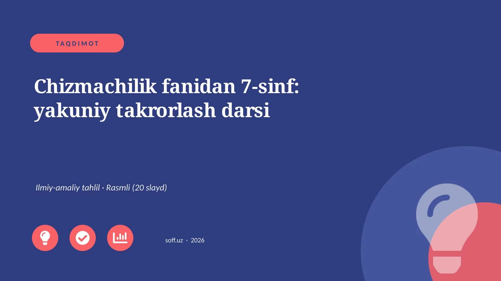 Chizmachilik fanidan 7-sinf: yakuniy takrorlash darsi 1