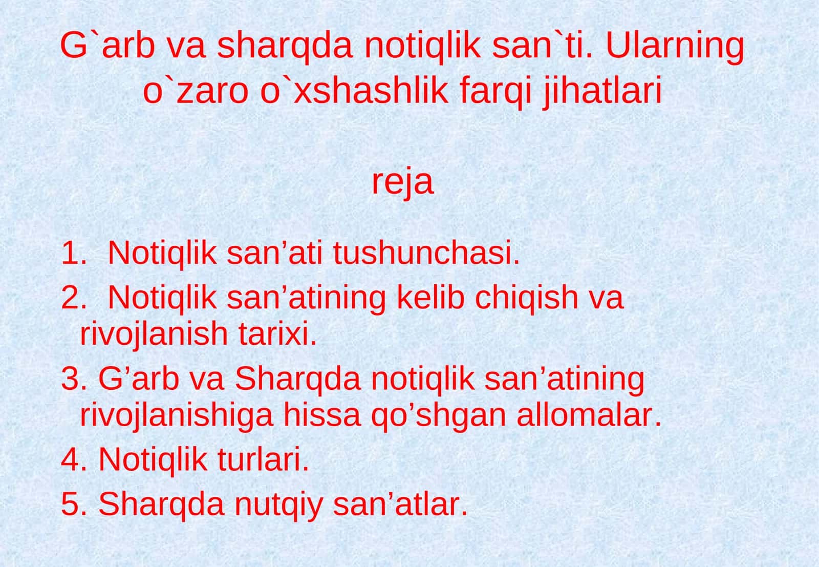 Notiqlik San'ati Tushunchasi 1