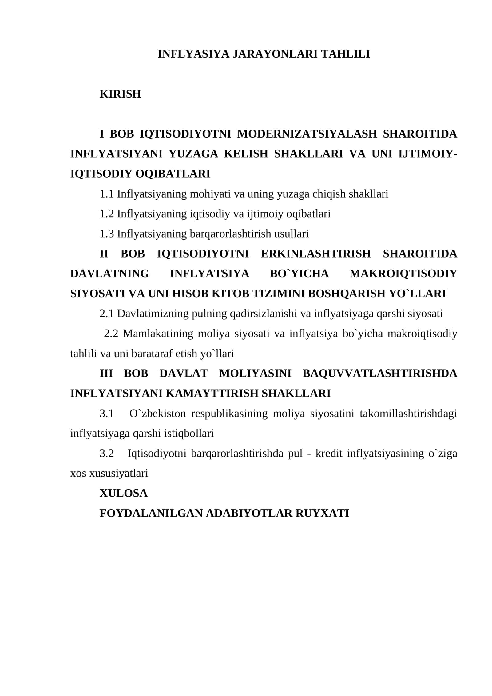 INFLYASIYA JARAYONLARI TAHLILI 1