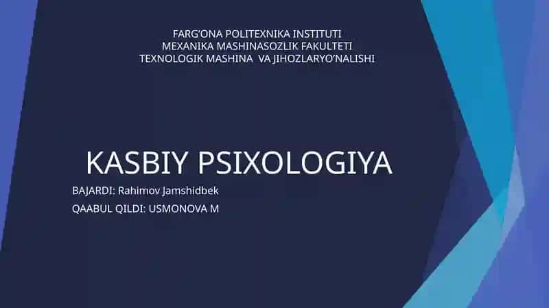 KASBIY PSIXOLOGIYA