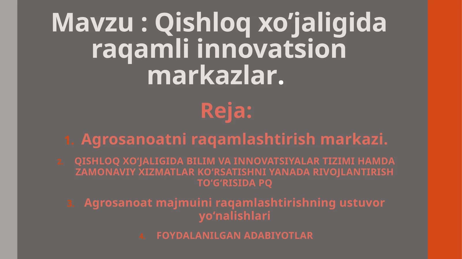 Qishloq xo’jaligida raqamli innovatsion markazlar 1