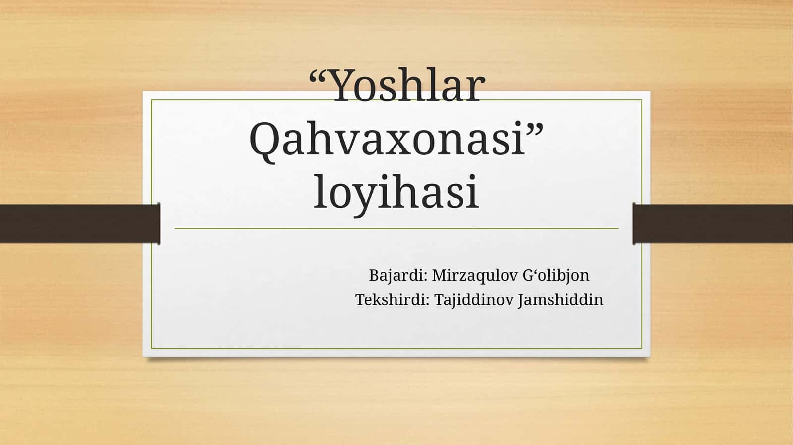 “YoshlarQahvaxonasi” loyihasi 1