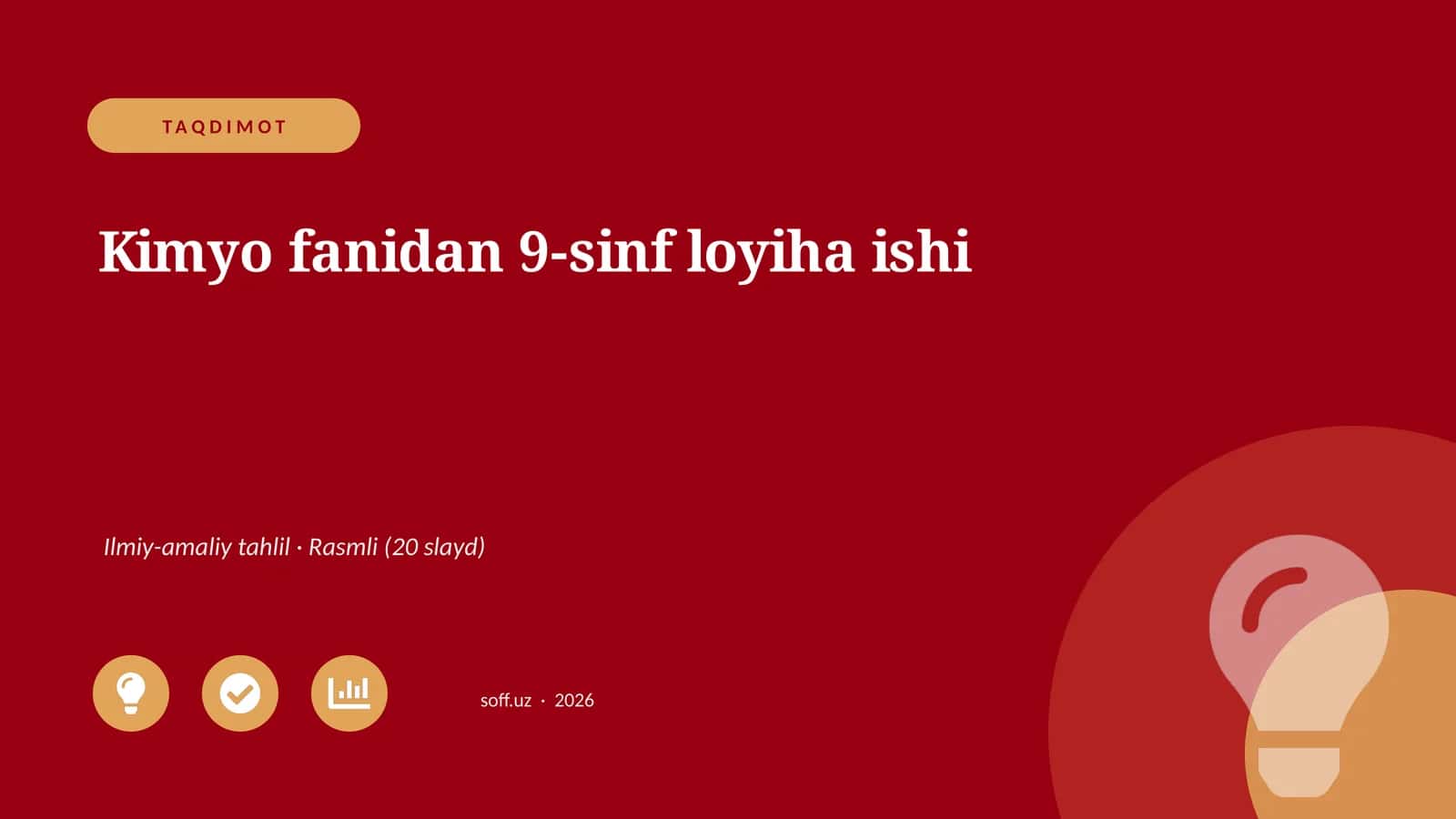 Kimyo fanidan 9-sinf loyiha ishi 1