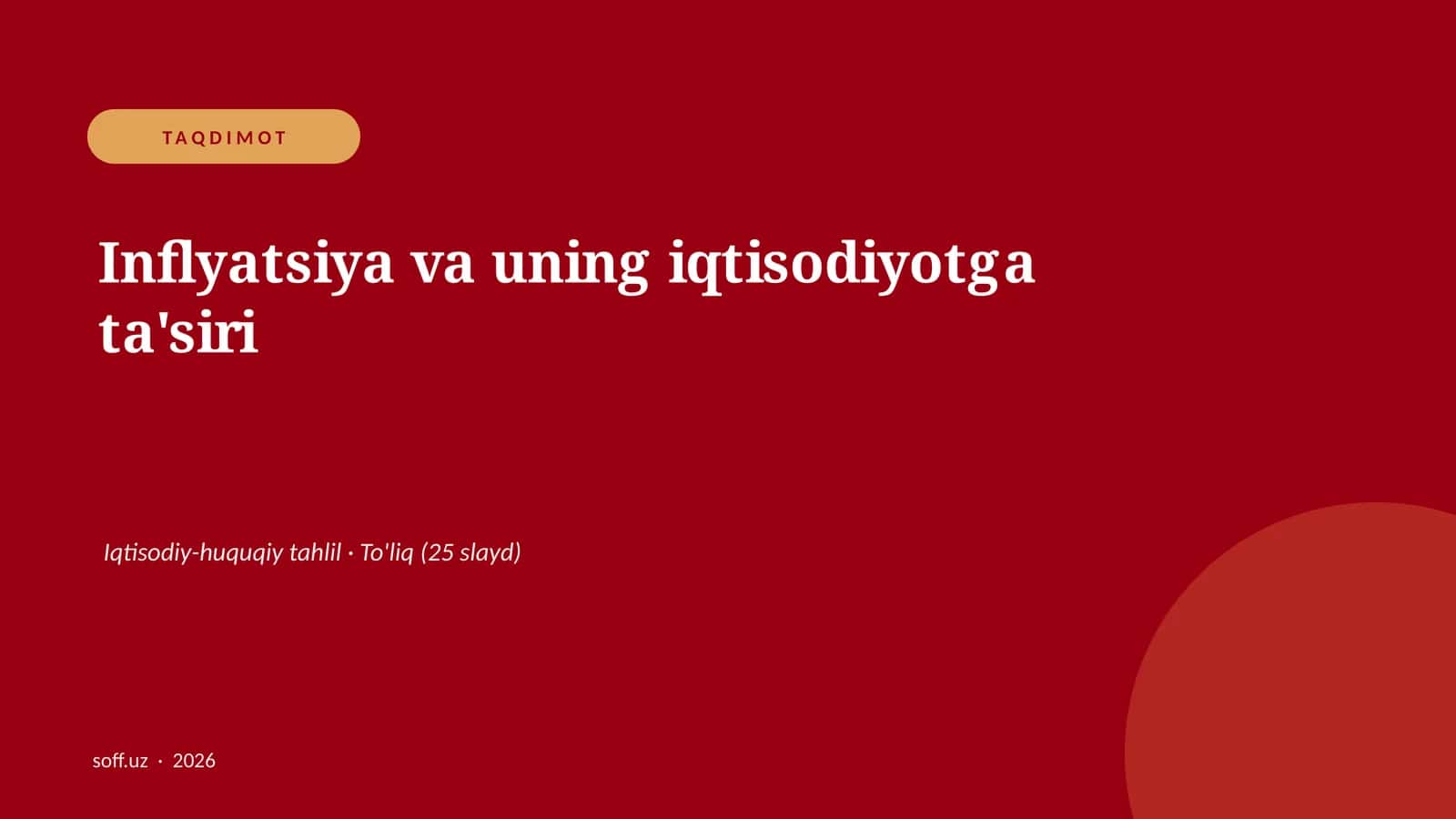 Inflyatsiya va uning iqtisodiyotga ta'siri 1