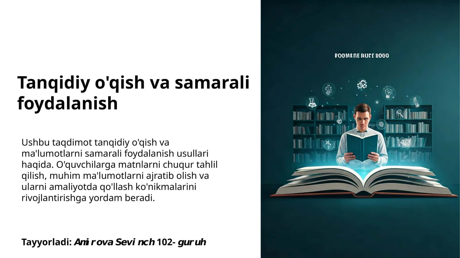 Tanqidiy o'qish va samarali foydalanish 1