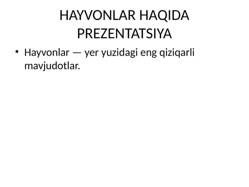Hayvonlar haqida 1
