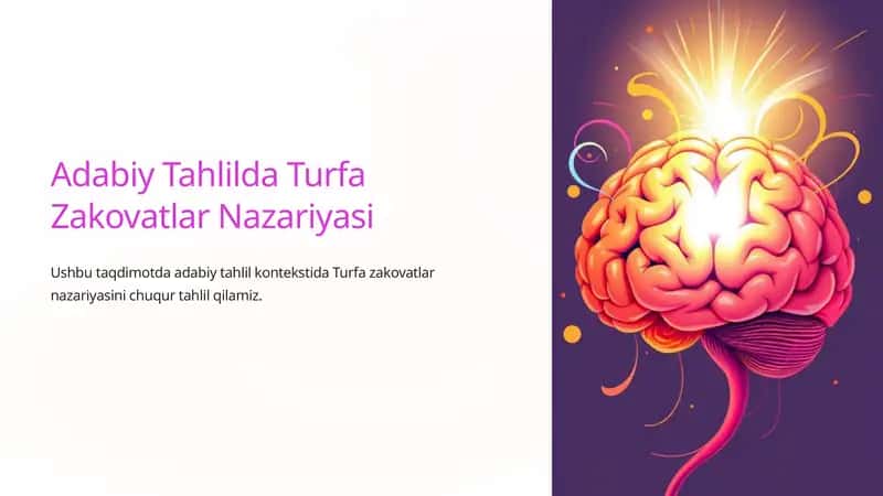 Adabiy Tahlilda Turfa Zakovatlar Nazariyasi 1