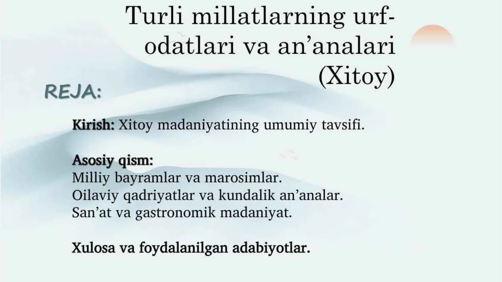 Xitoy urf-odatlari 1