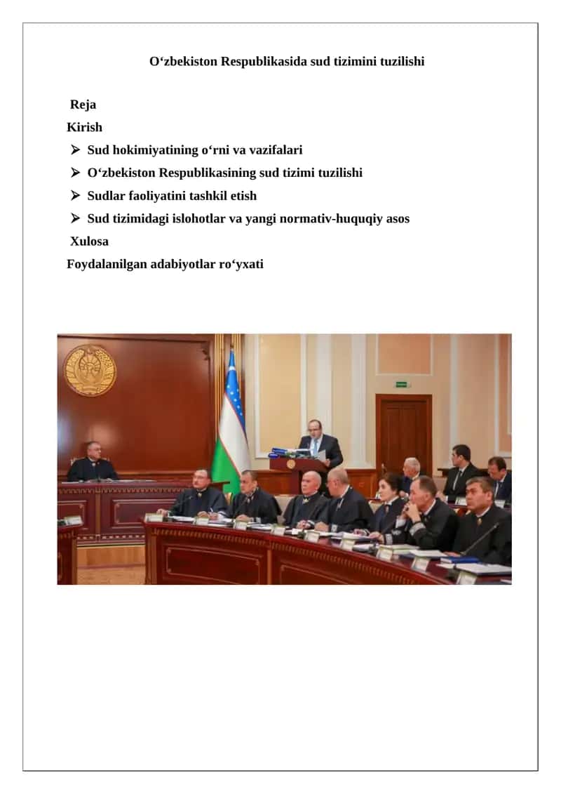 O‘zbekiston Respublikasida sud tizimini tuzilishi 1