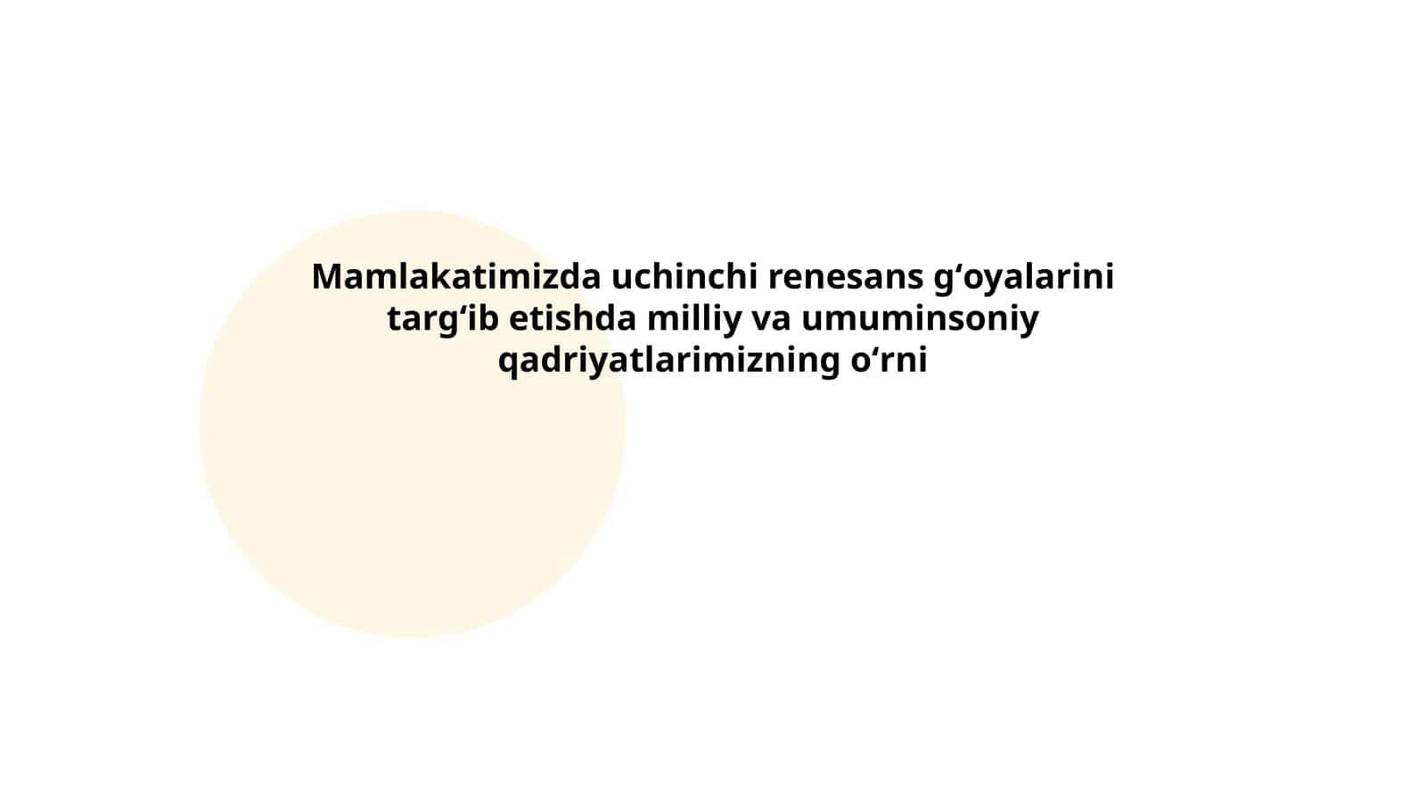 Uchinchi renesans va milliy qadriyatlar 1