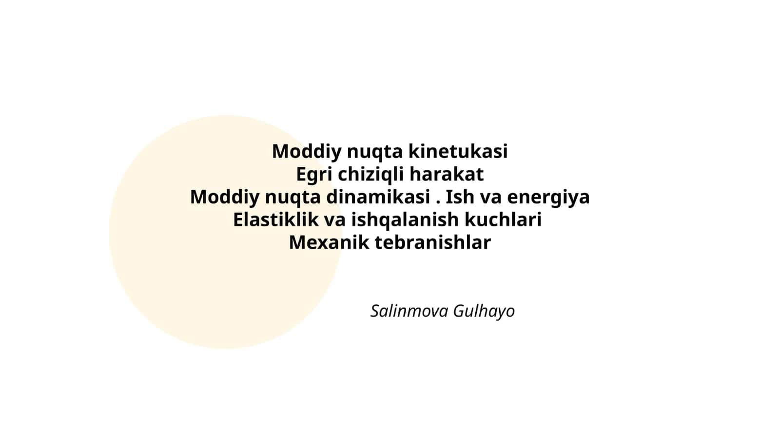 Moddiy nuqta kinetukasi 1