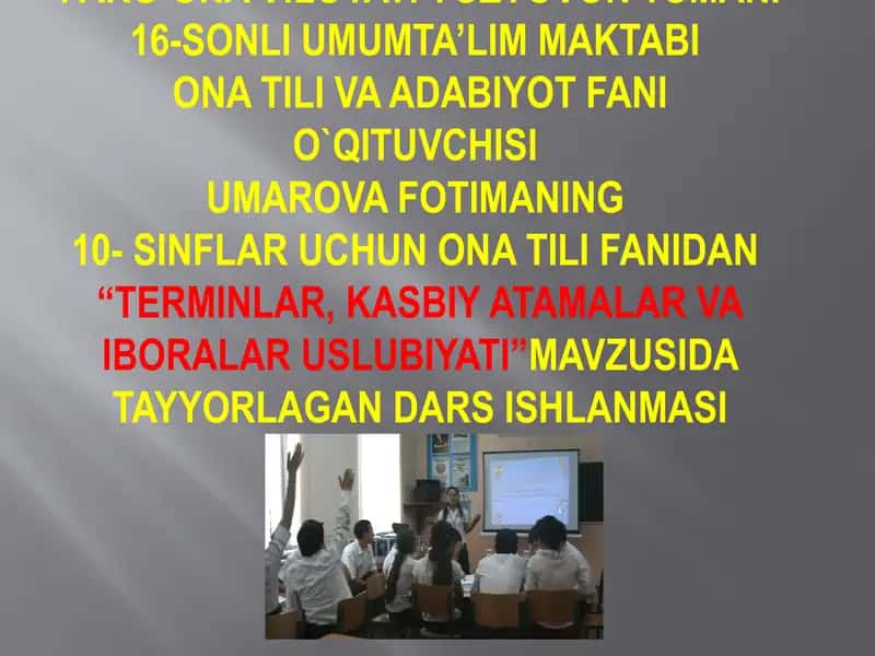 Terminlar, kasbiyatamalar va iboralar uslubiyati 1