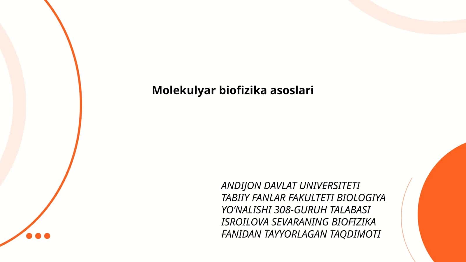 Molekulyar biofizika asoslari 1