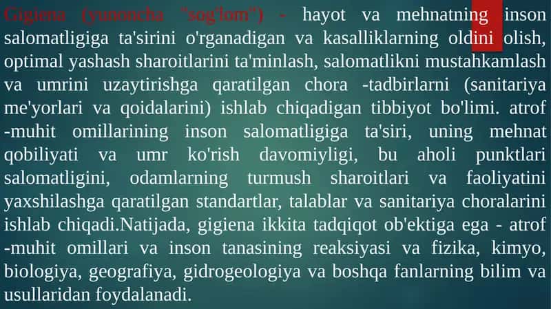 Gigiena (yunoncha"sog'lom") 1