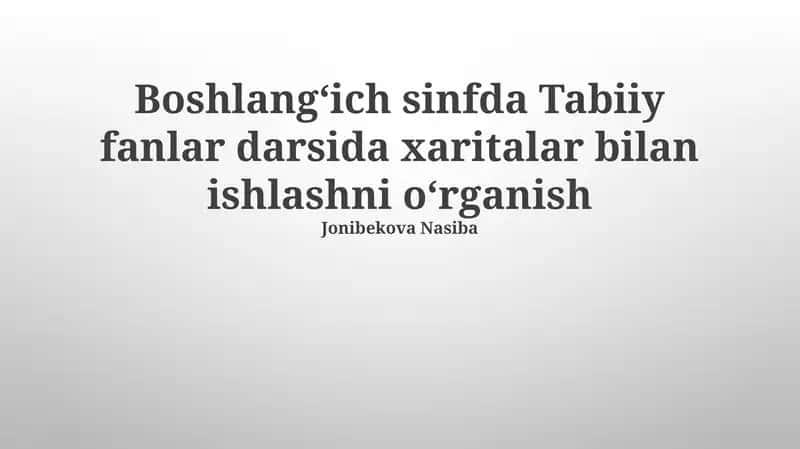 Xaritalar bilan ishlash 1
