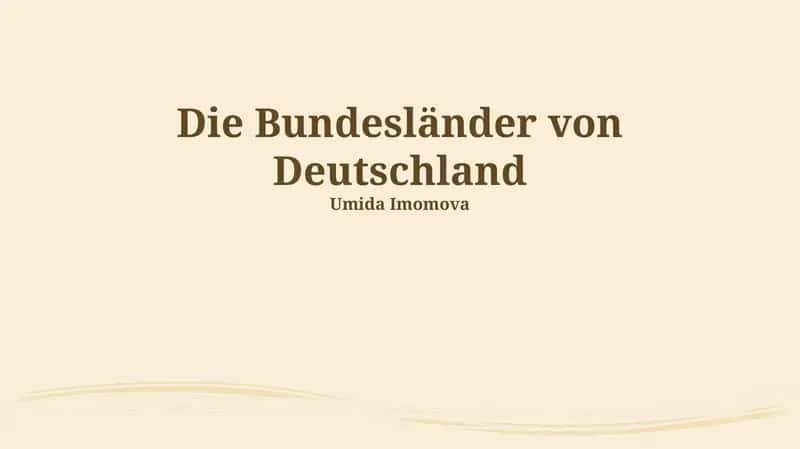 Die Bundesländer von Deutschland 1