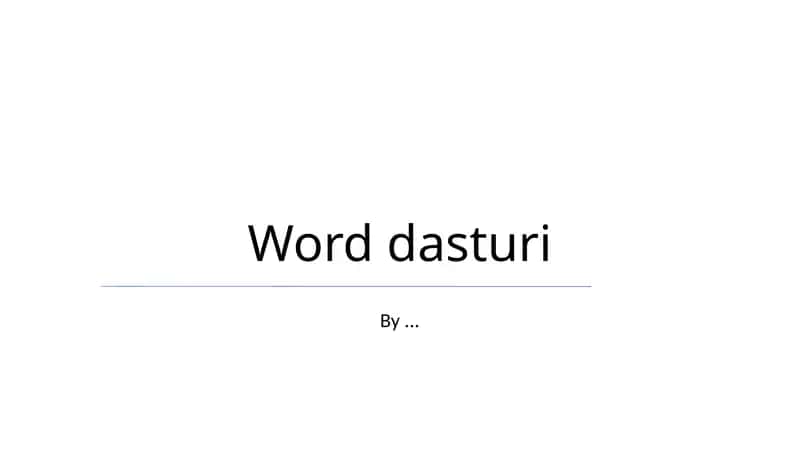 Word dasturi 1