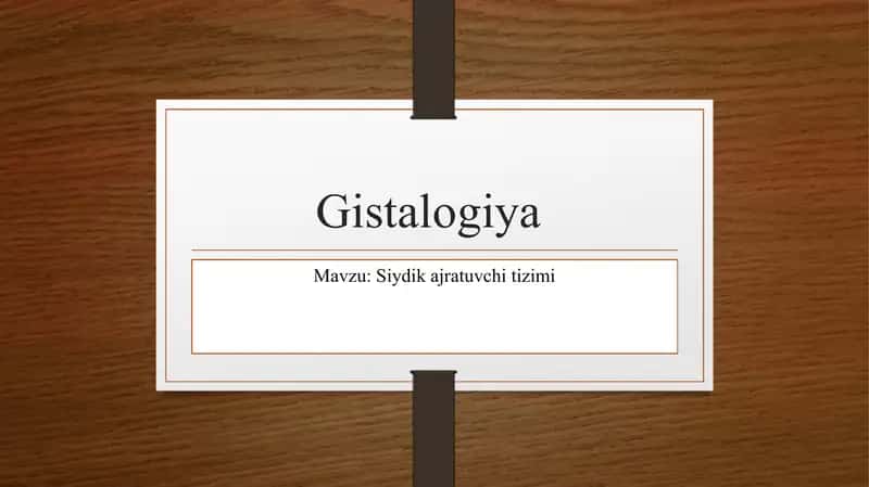 Gistalogiya Ayirish sistemasi 1