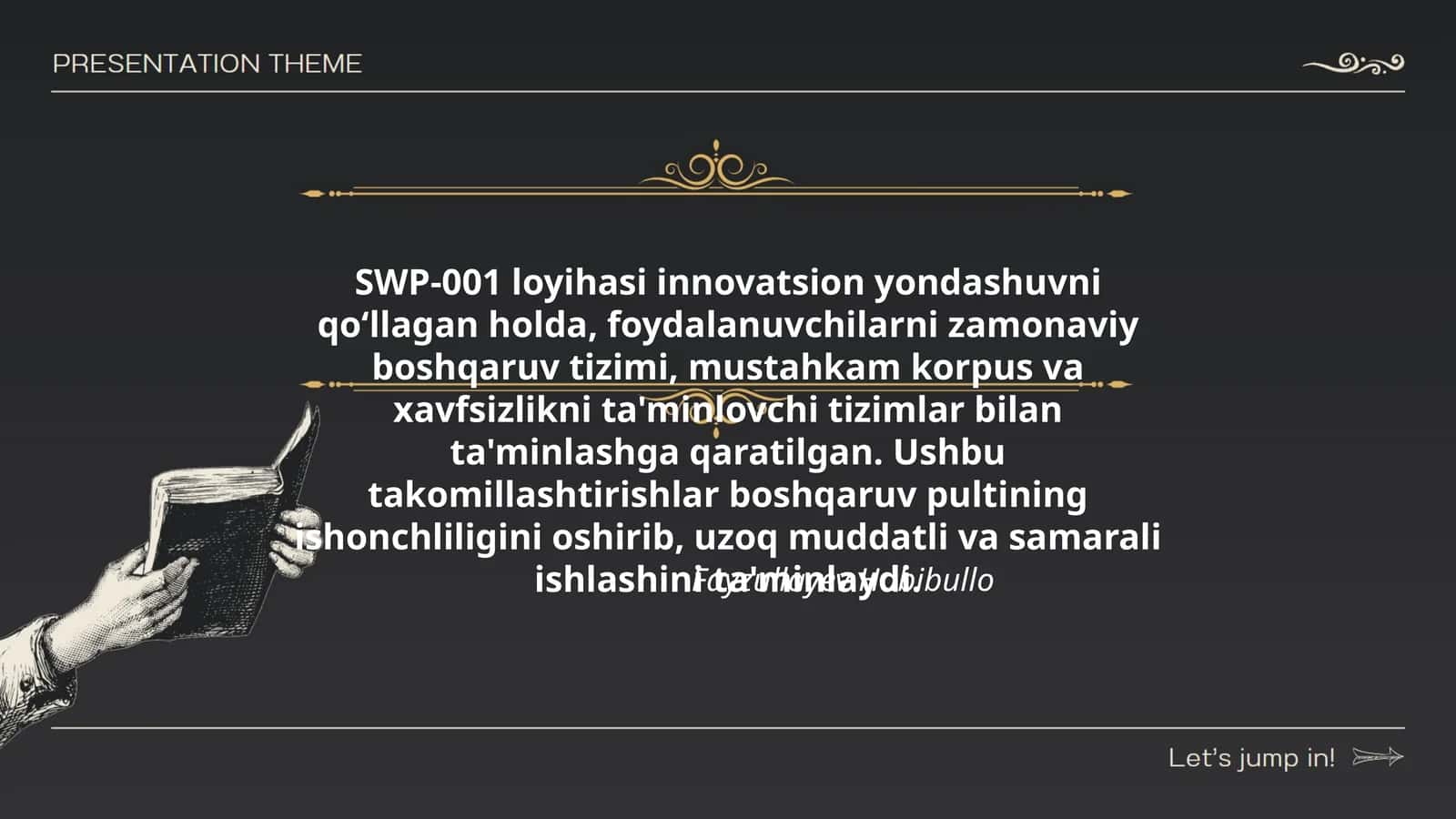 SWP-001 loyihasi 1