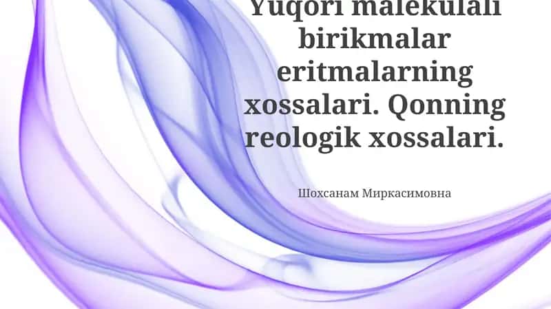 Yuqori Molekulyar Birikmalar Echimlari 1