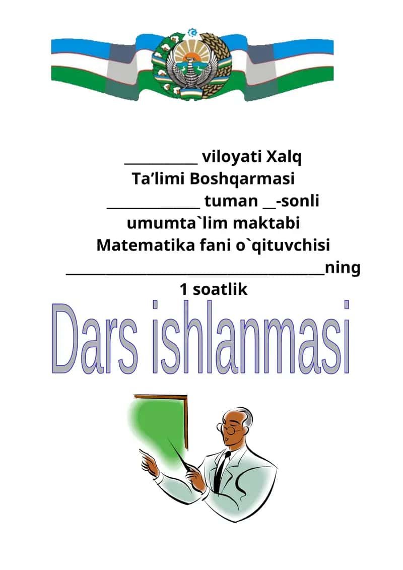 OCHIQ DARS ALGEBRA OCHIQ DARS 1