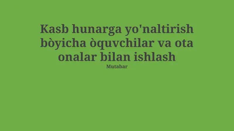 Kasb-hunar bo'yicha ta'lim va martaba imkoniyatlari 1