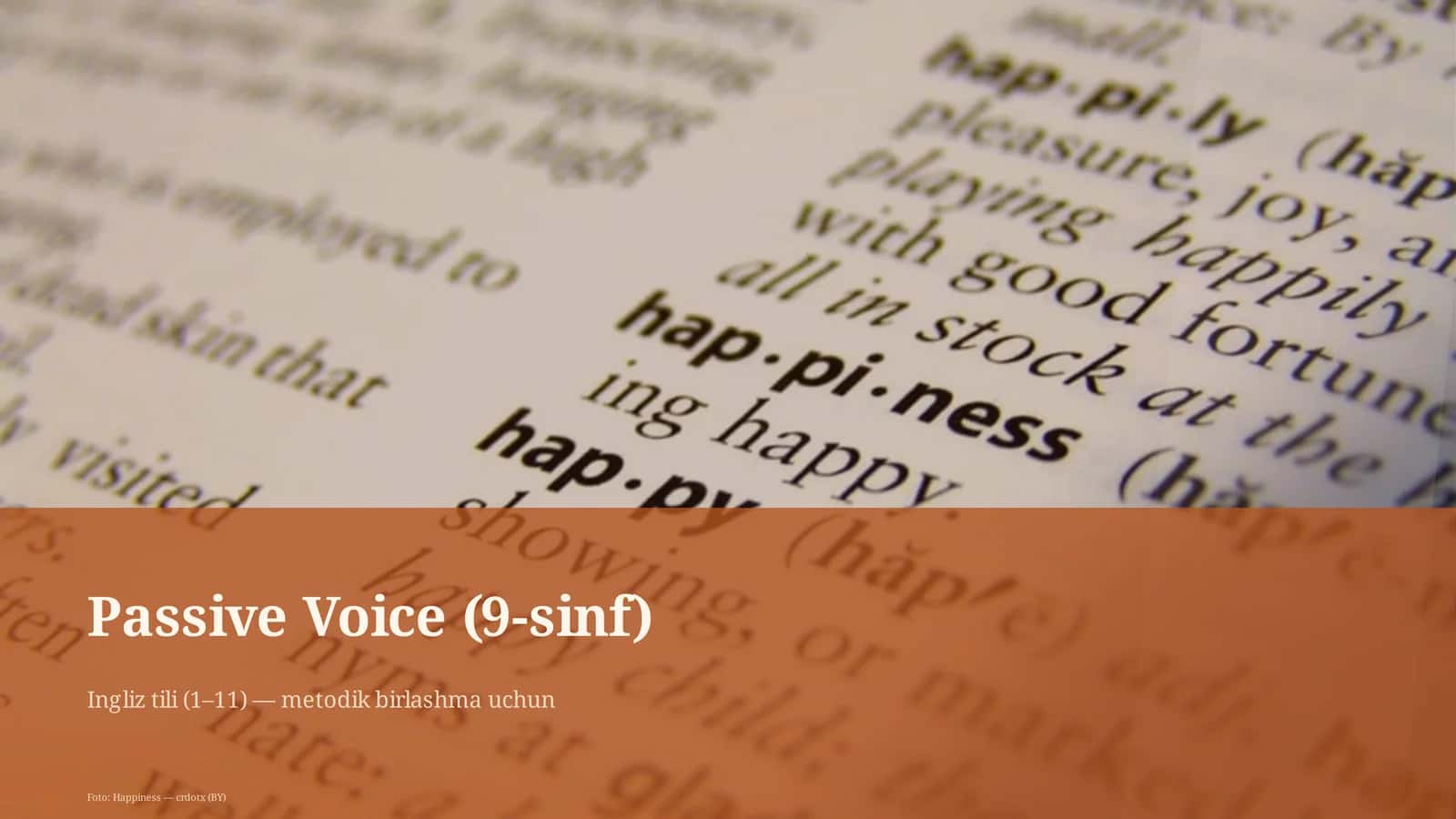 Passive Voice (9-sinf) 1
