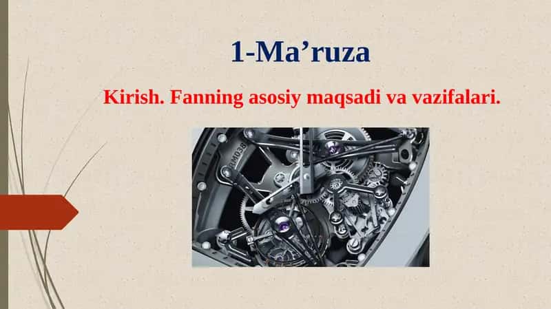 Mashina va mexanizm nazariyasi 1