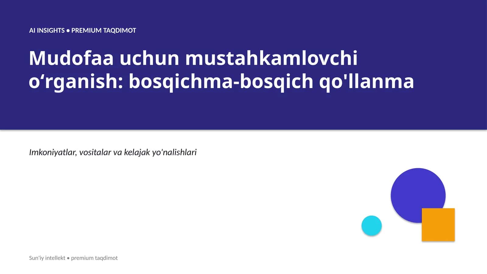 Mudofaa uchun mustahkamlovchi oʻrganish: bosqichma-bosqich qo'llanma 1